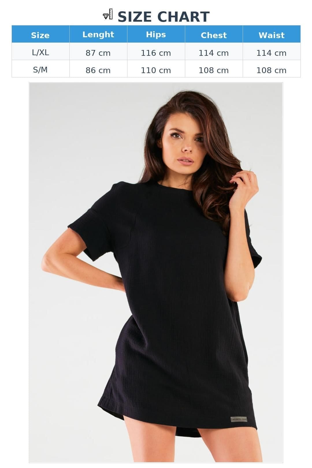 Love Lace Love Lace Women's Breathable Loose Short Sleeve Mini Dress Poland in Black - 4
