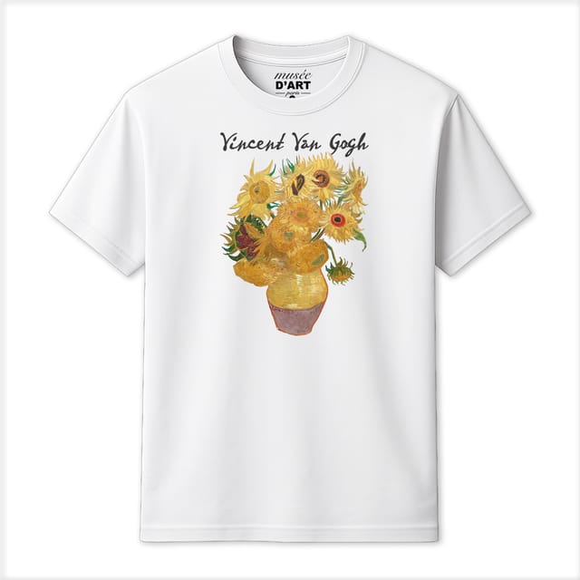 Musee DArt Musee D'Art Men's Vincent Van Gogh - Sunflowers T-Shirt in White - 2