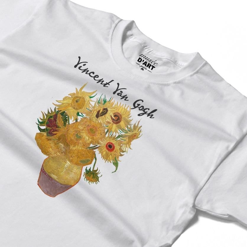Musee DArt Musee D'Art Men's Vincent Van Gogh - Sunflowers T-Shirt in White - 4
