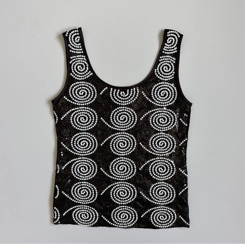 Vintage Supply Vintage black sparkly sequin vest top