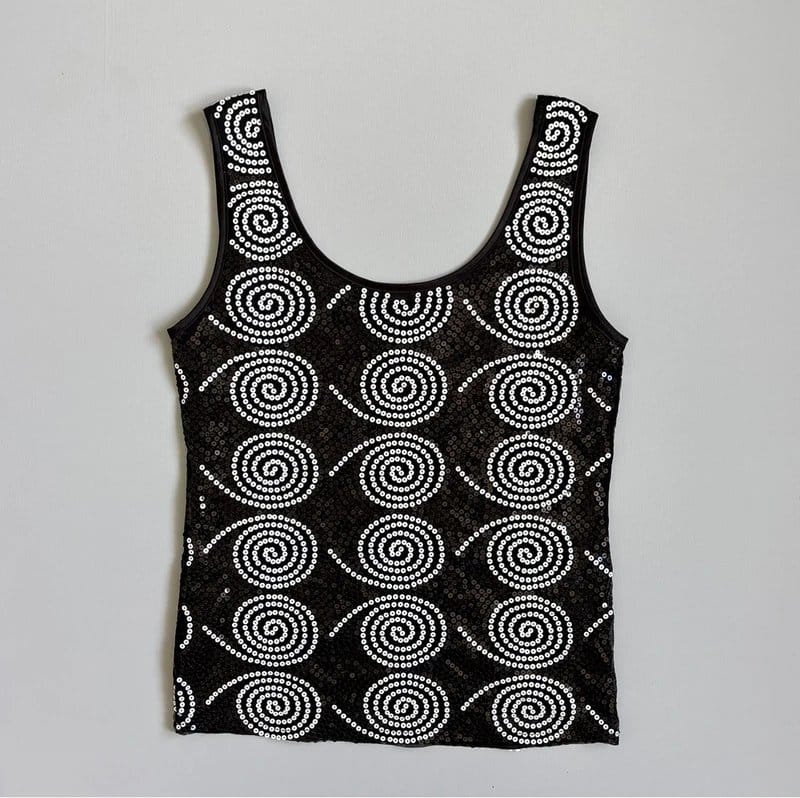 Vintage Supply Black & White Sequin Vest Top