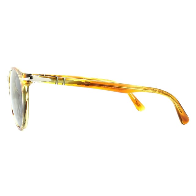Persol Persol Men's Round Brown Striped Yellow Blue Anti-Glare Sunglasses - 3