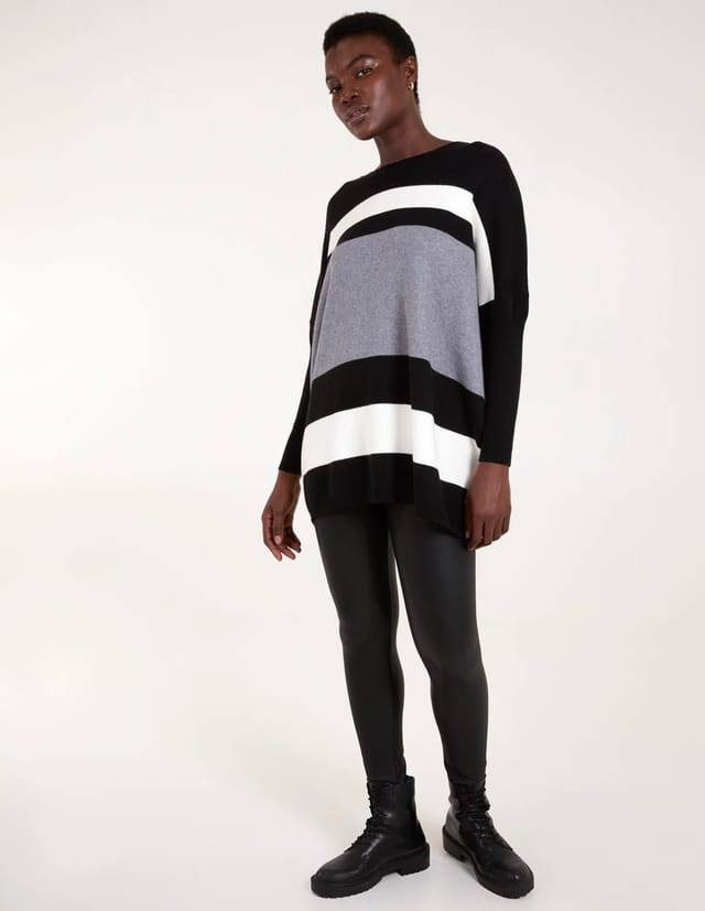 Blue Vanilla Multi Stripe Colour Block Jumper - 3