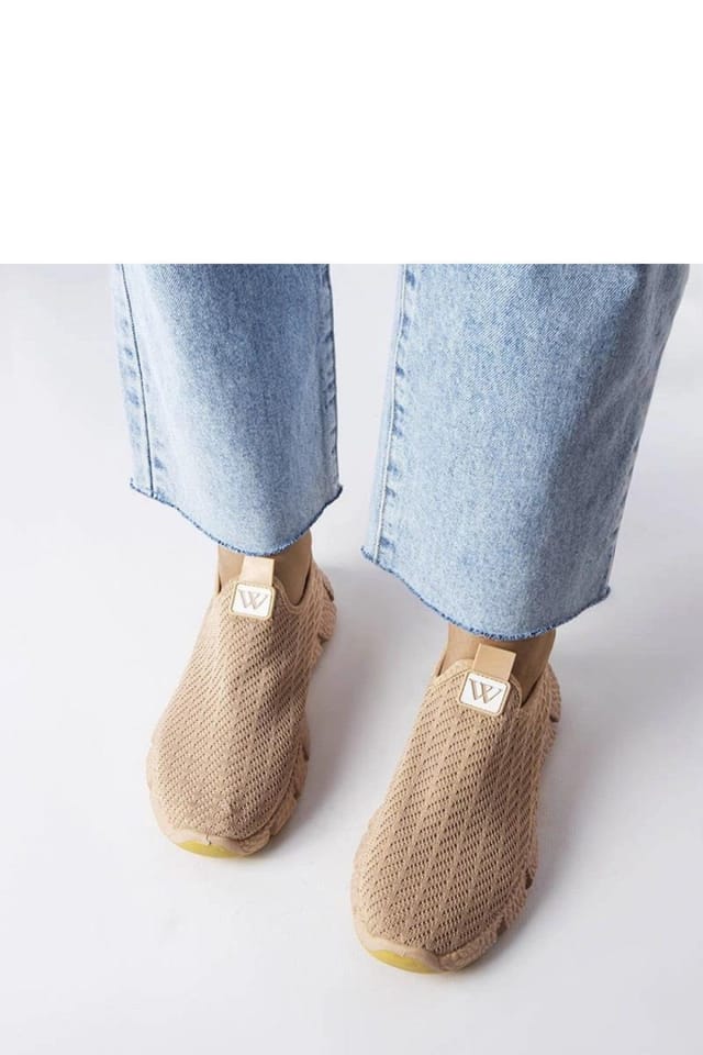 Love Lace Love Lace Women's Sport Slip On Sneakers Ventilated Fabric Round Toe Sole in Beige - 3