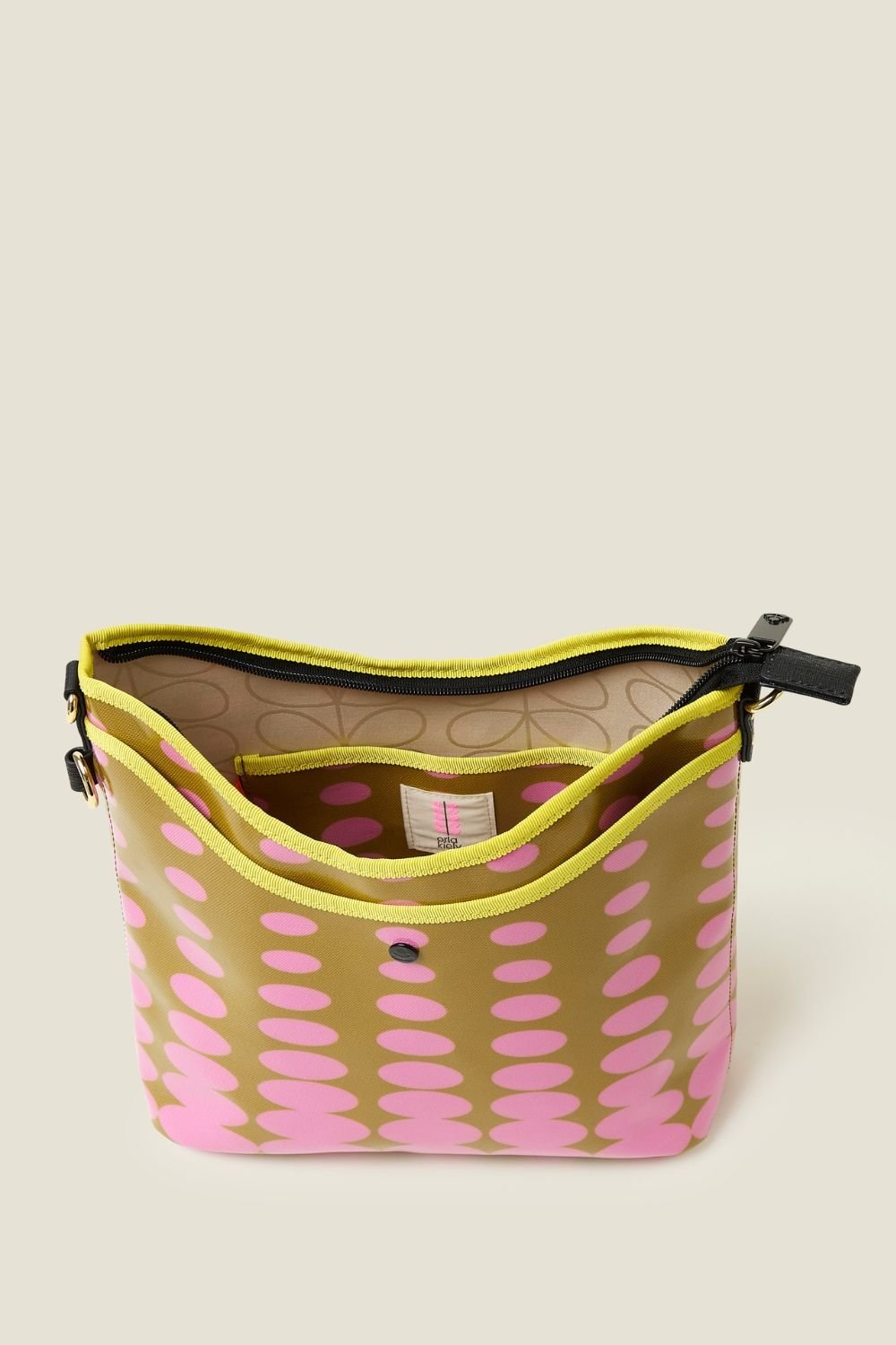 Orla Kiely Orla Kiely Women's Cross Carry Crossbody - Optical Oval Ochre in Green - 3