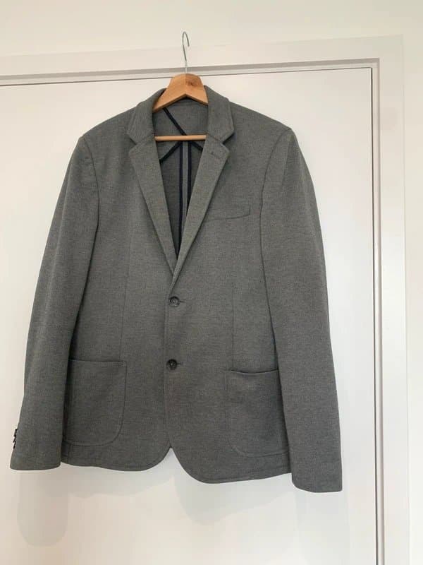 New Look New Look Man Grey Textured Blazer/Jacket (42R) business/formal/casual