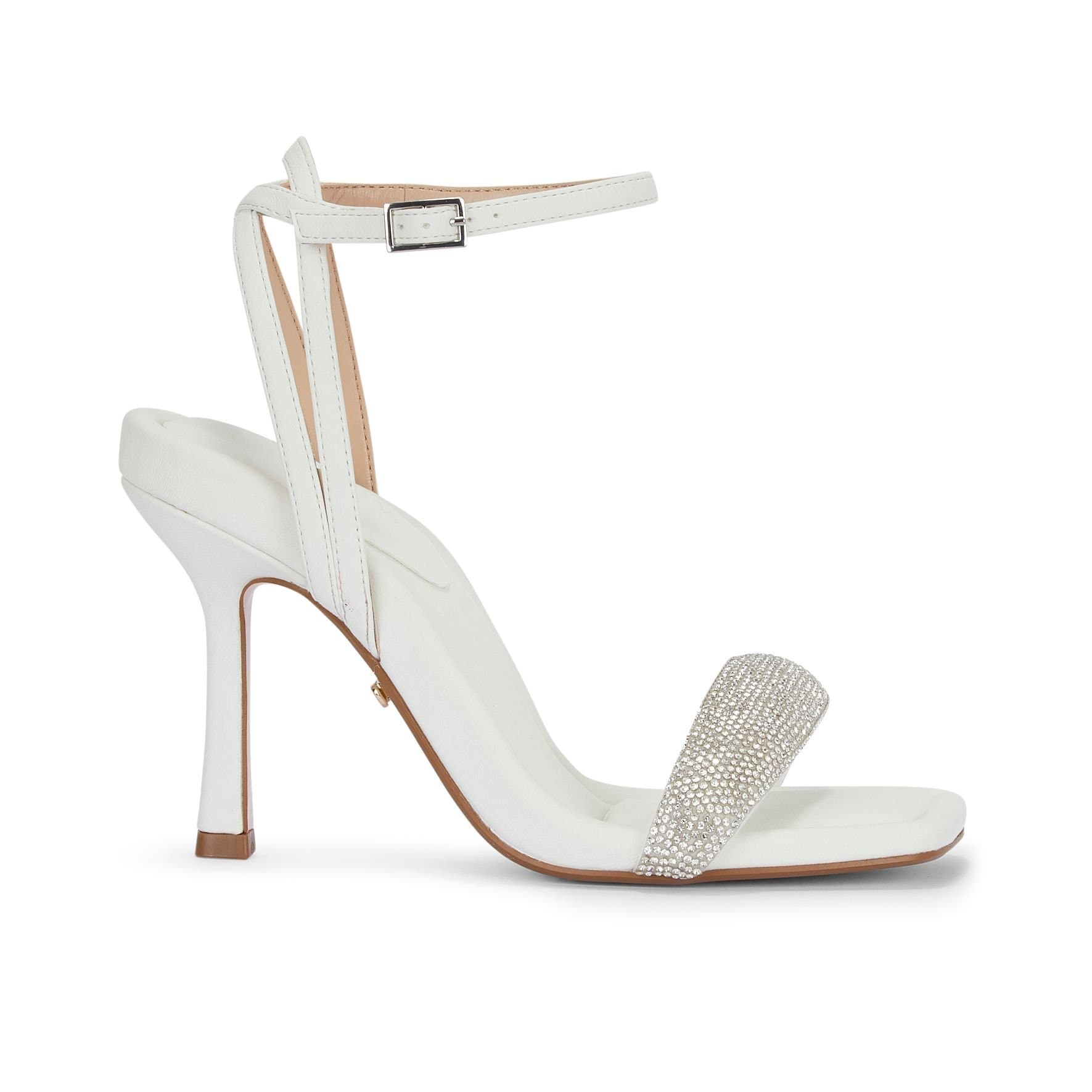 MALOW LONDON MALOW LONDON White Crystal Embellished Stiletto Heel Sandals