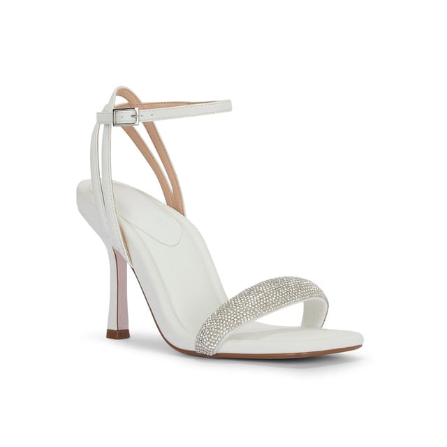 MALOW LONDON MALOW LONDON Women's Taylor Heel Sandals Buckle Polyurethane Open Toe Stiletto Shoes in White - 3