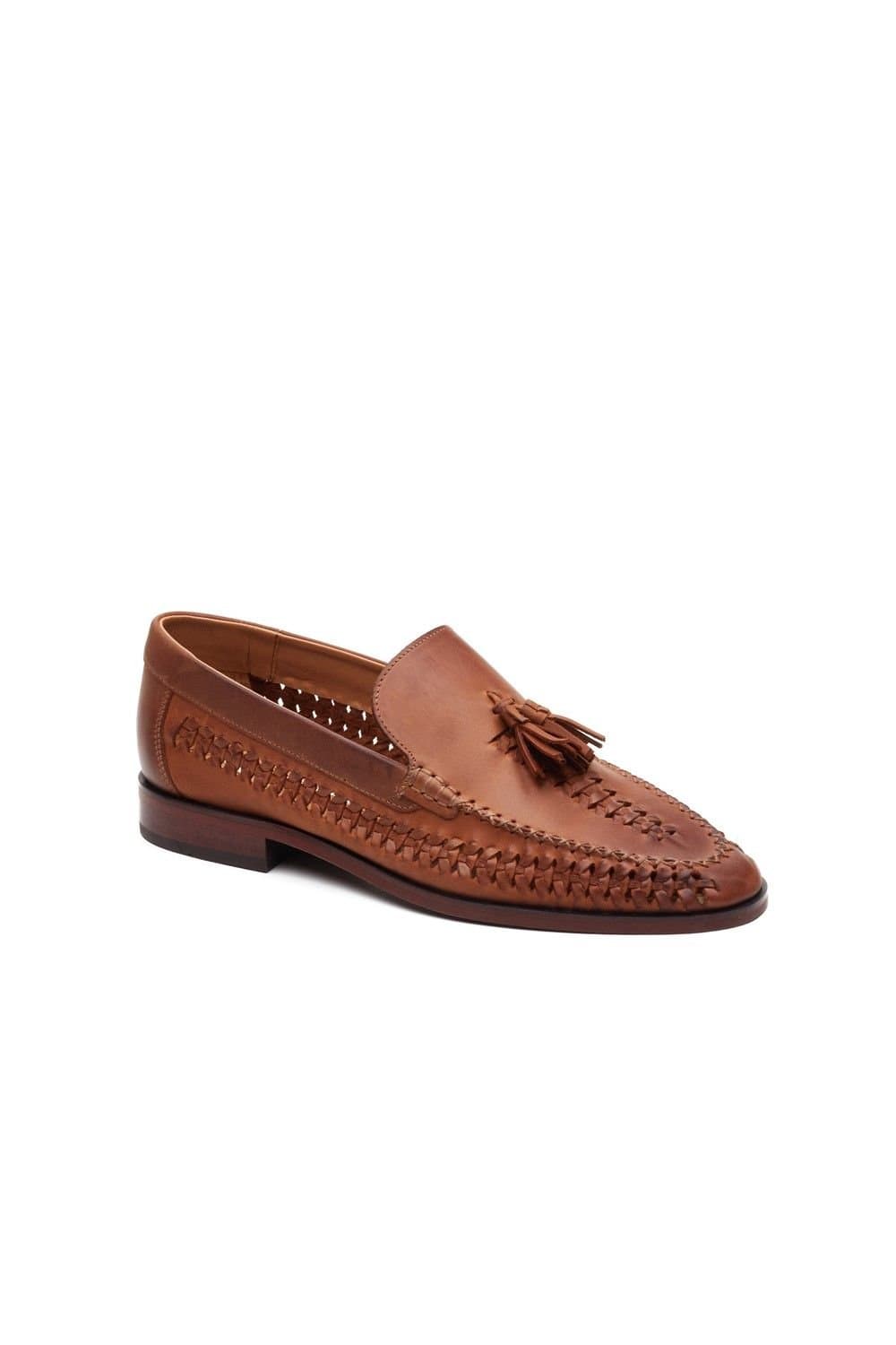 Base London Base London Men's Bracken Leather Weave Loafer in Tan