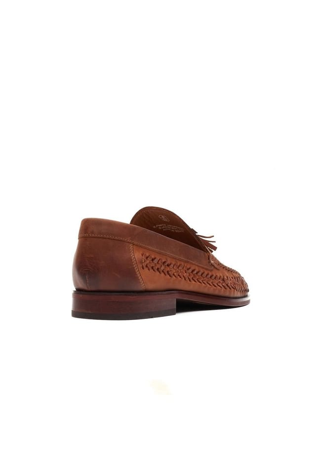 Base London Base London Men's Bracken Leather Weave Loafer in Tan - 2