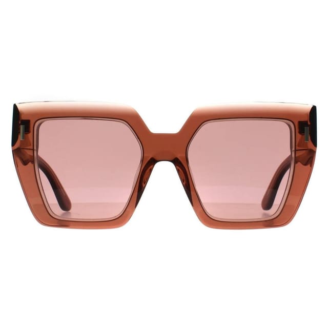 Calvin Klein CALVIN KLEIN Women's Square Transparent Dark Brown Burgundy CK23502S - 2
