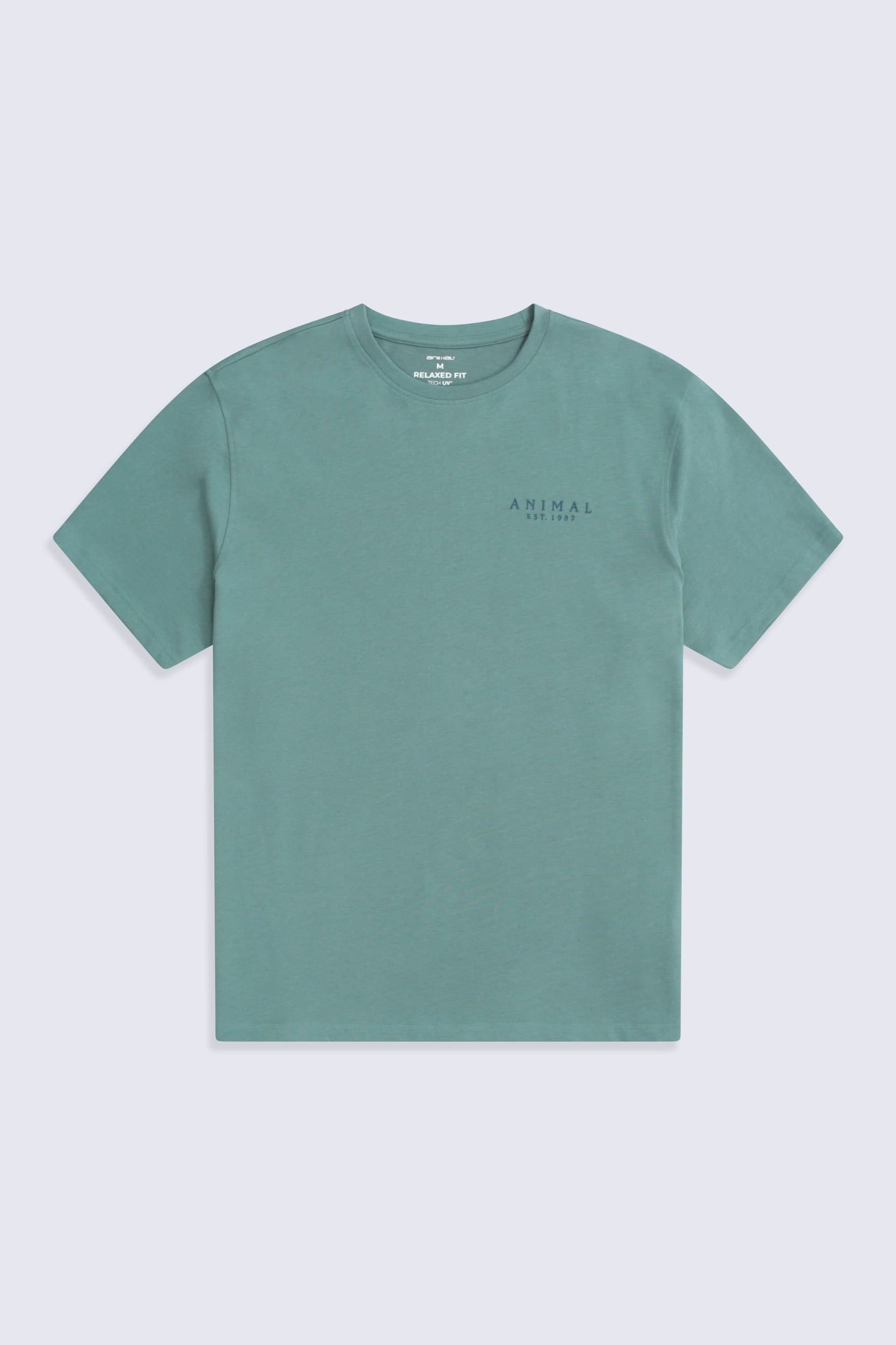 Animal Animal Men's Green Cotton Relaxed Fit T-Shirt