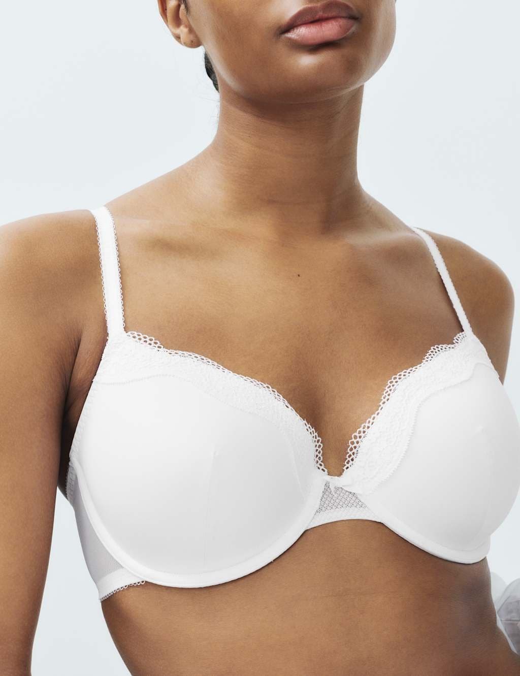 Marks & Spencer M&S Jasmine Lace Wired Demi Cup Bra (A-E) White