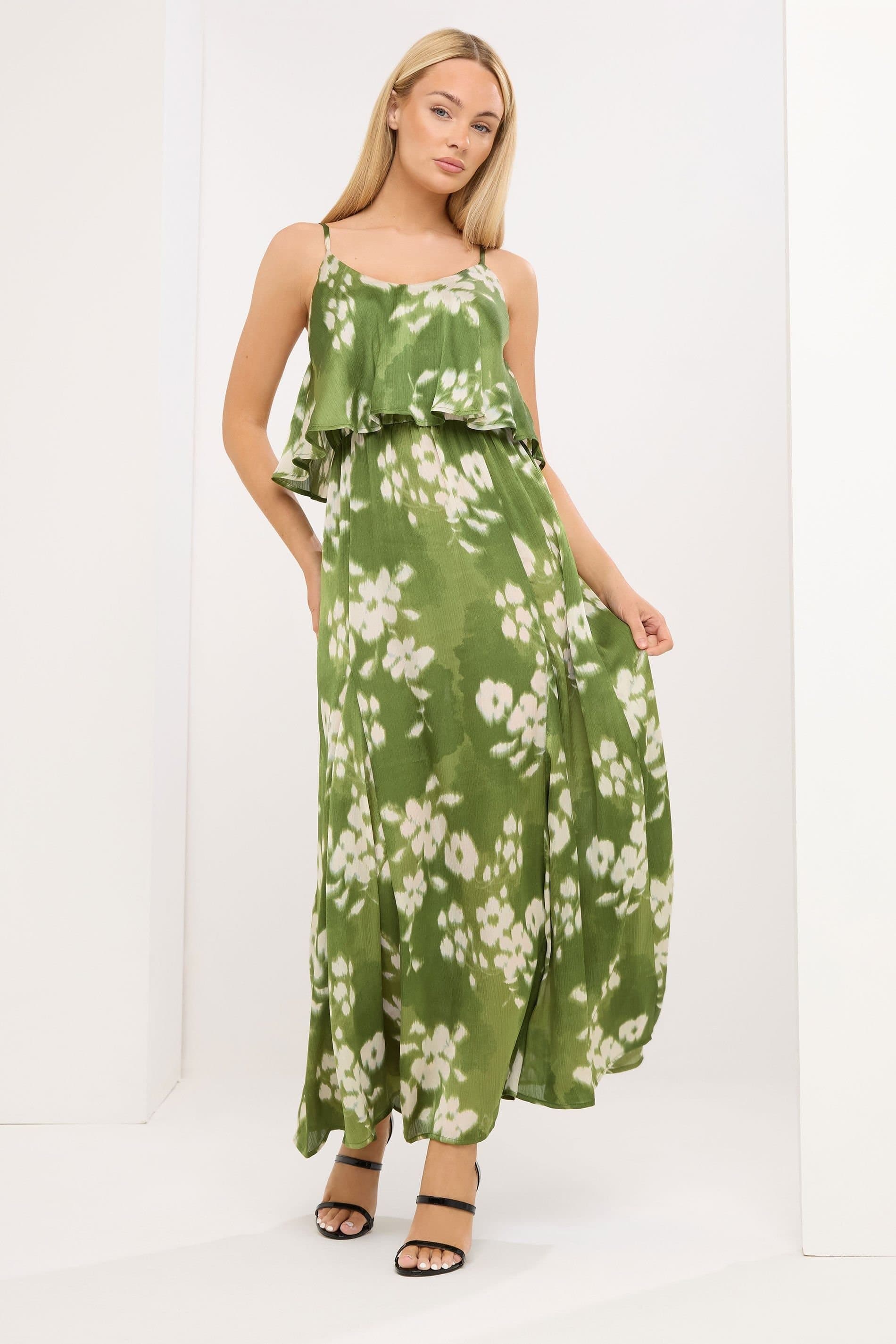 Star By Julien Macdonald Star by Julien Macdonald Women's Abstract Satin Maxi Dress in Green