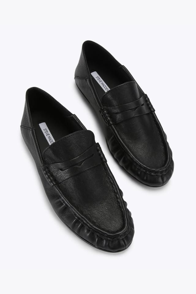 Steve Madden STEVE MADDEN Women's 'Roger Black' Leather Flats in Black - 2