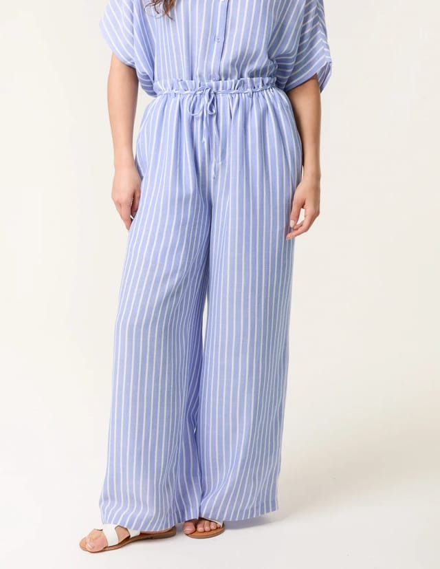 Blue Vanilla Paperbag Waist Pinstripe Trouser - 2