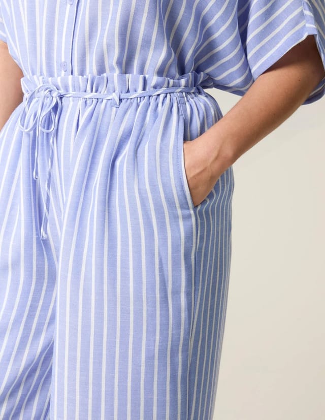 Blue Vanilla Paperbag Waist Pinstripe Trouser - 3