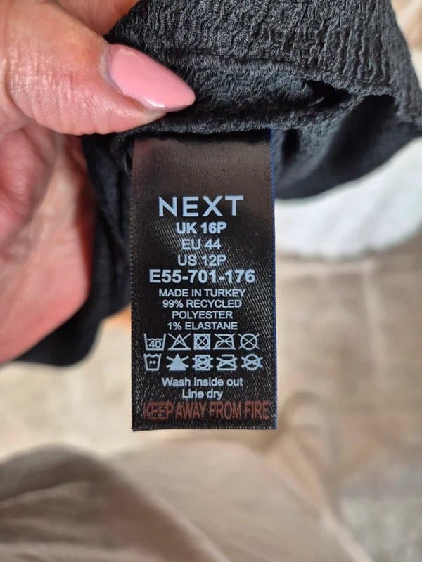 Next Next black ruched dress size 16 petite new