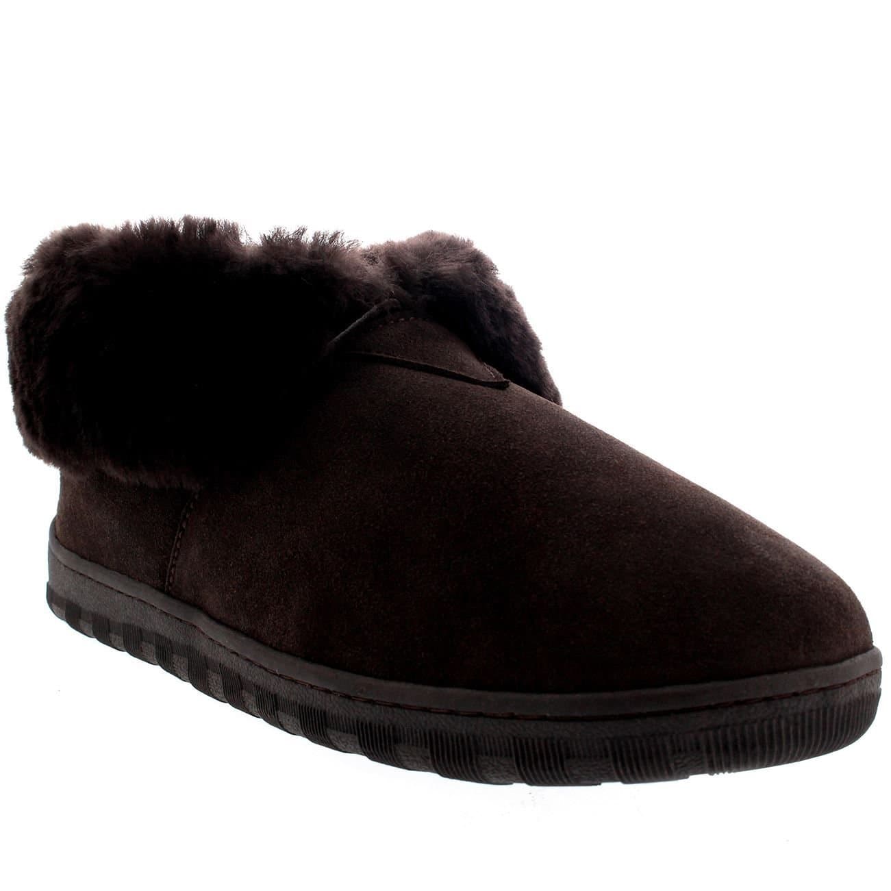 Viva VIVA Men's Polar Rubber Sole Genuine Australian Cuff Boots Slippers in Brown