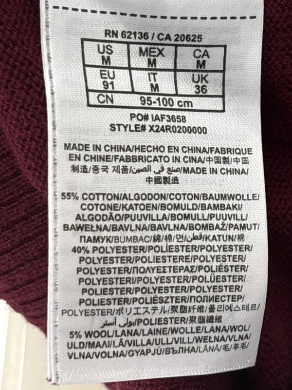 Guess Guess V-Neck Logo Sweater – Size M