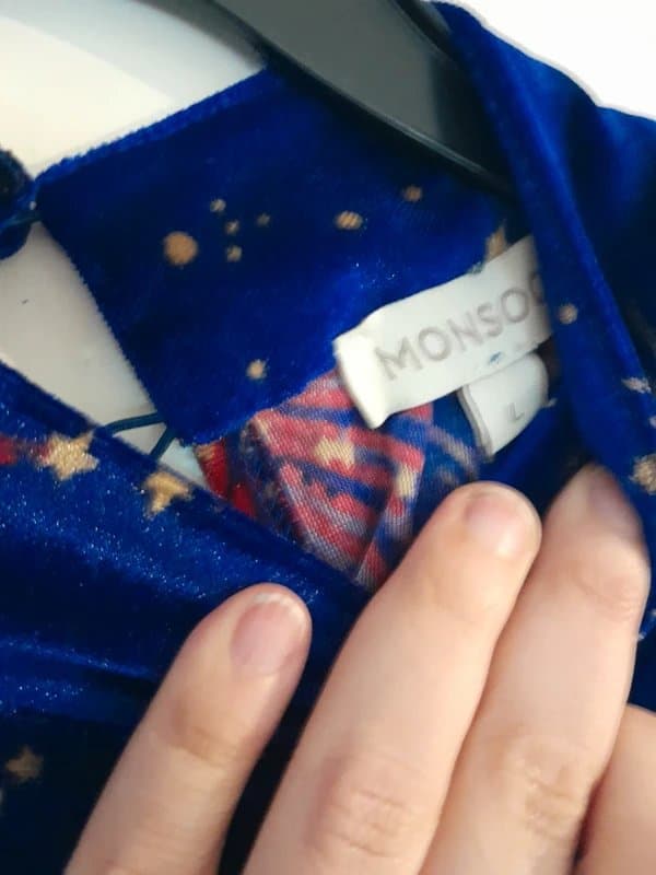 Monsoon Monsoon celestial velvet party mini dress