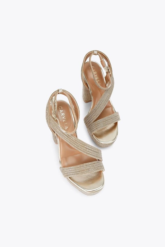 Carvela Carvela Women's 'Gala Platform Jewel' Fabric Heels in Gold - 2