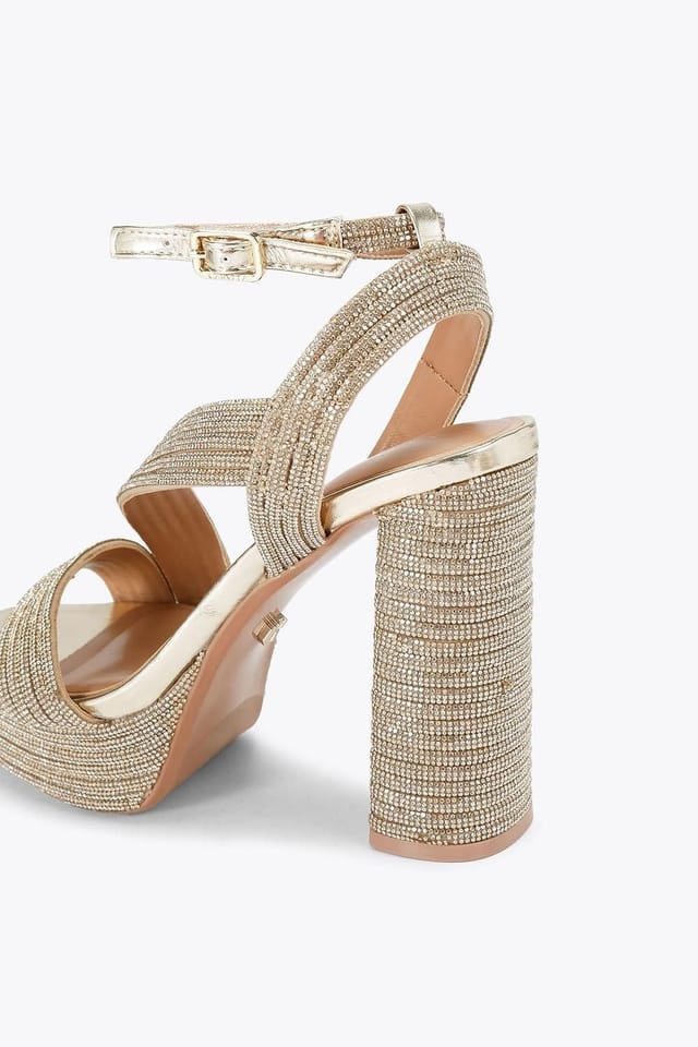 Carvela Carvela Women's 'Gala Platform Jewel' Fabric Heels in Gold - 3