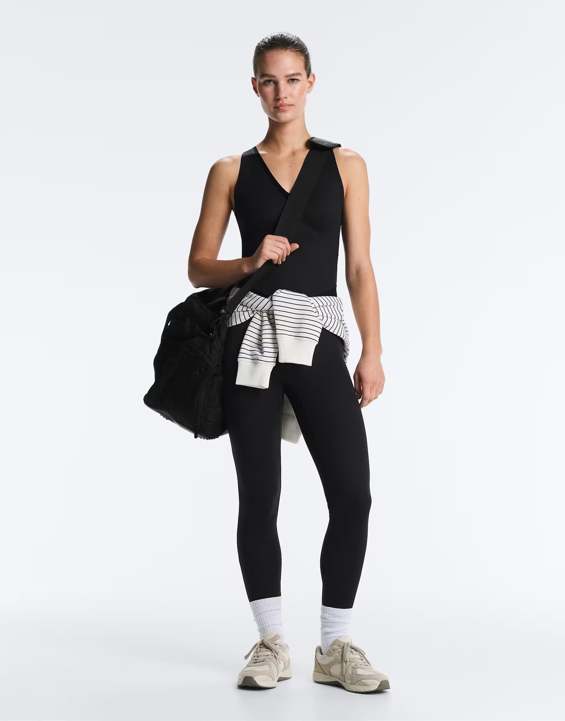 ASOS OYSHO Sleeveless perfect-adapt long jumpsuit in black