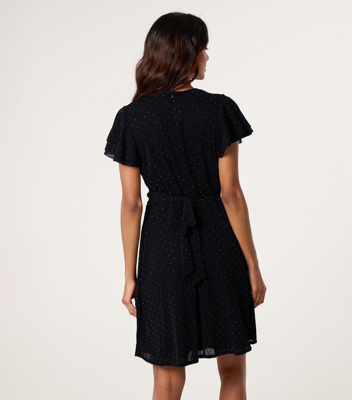 Blue Vanilla Women's Black Diamante Wrap Dress Blue Vanilla New Look - 4