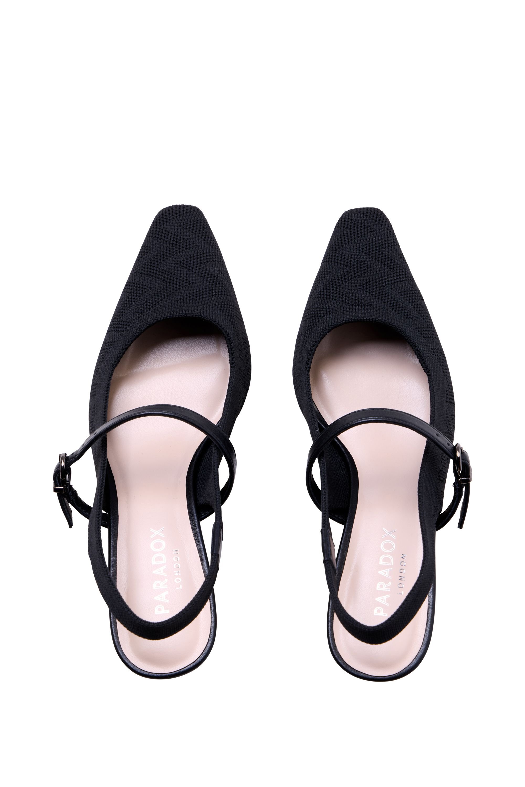 Paradox London Paradox London Women's Tropicana' Sling Back Low Heel Shoes in Black - 3