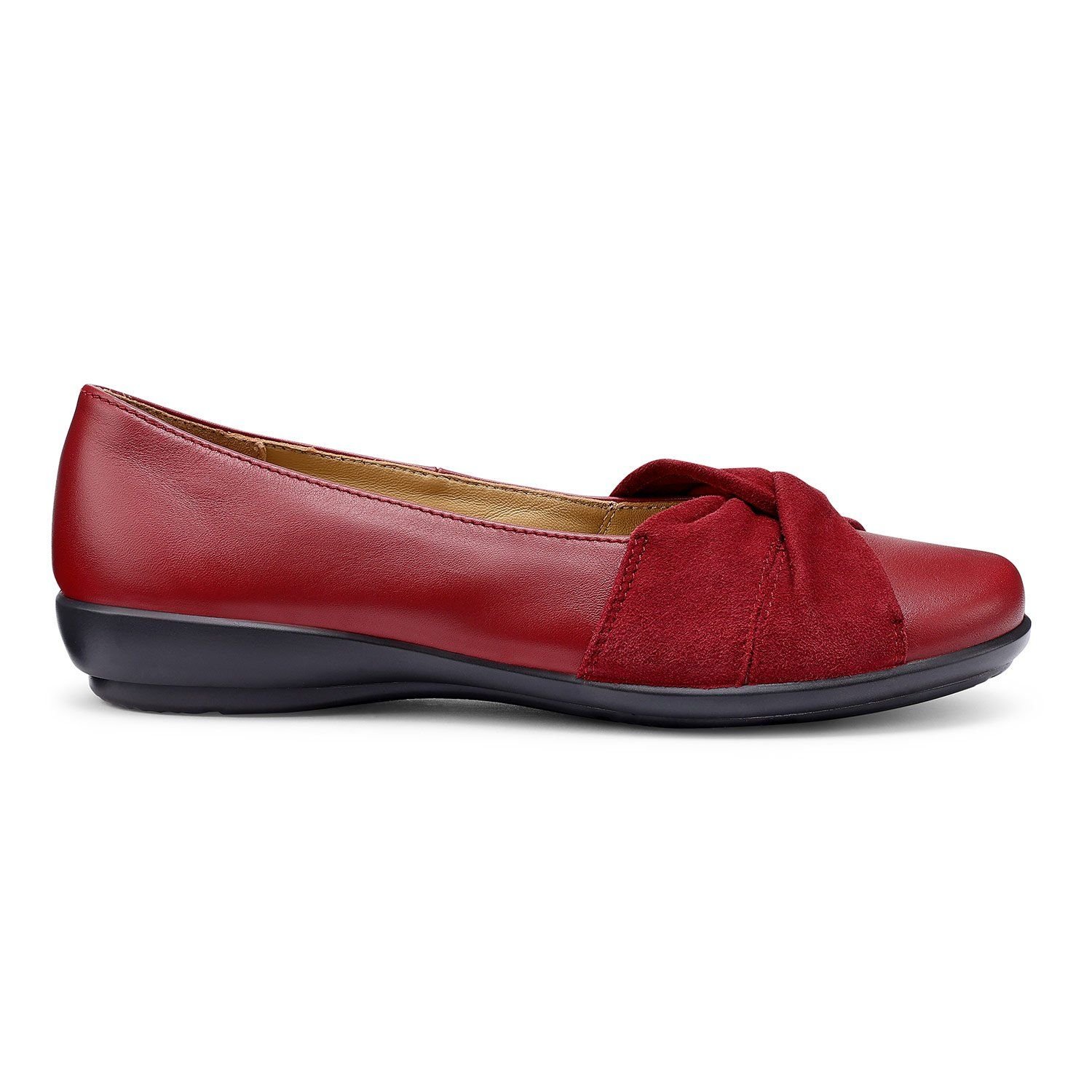 Hotter Hotter Women's Wide Fit 'Lark' Ballerinas in Dark Red - 2