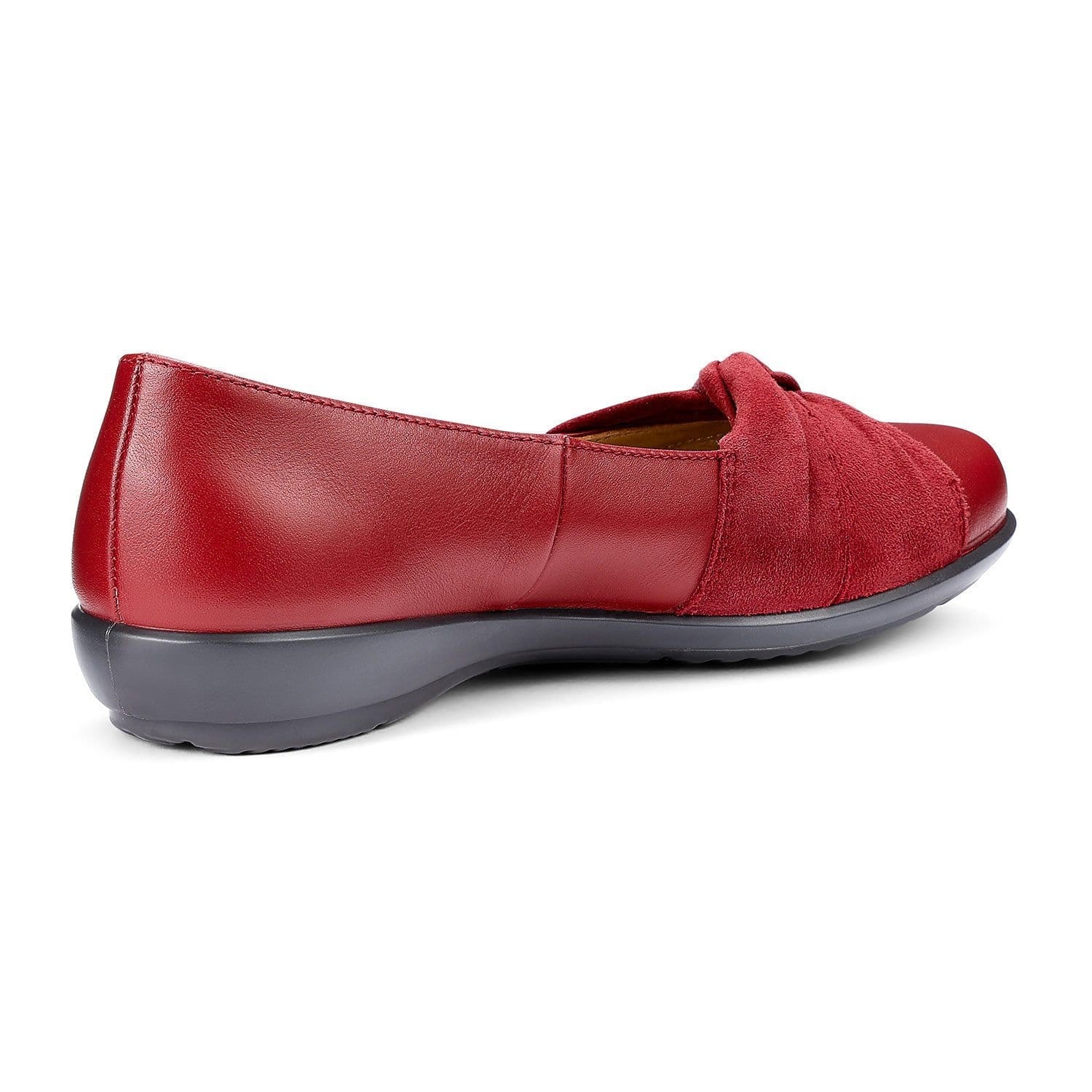 Hotter Hotter Women's Wide Fit 'Lark' Ballerinas in Dark Red - 4