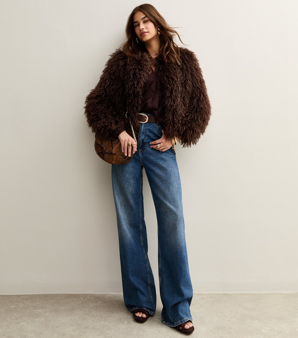 New Look Women's Brown Faux Fur Coat New Look - 3