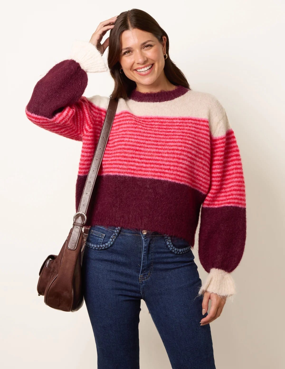 Striped Round Neck Knit Jumper