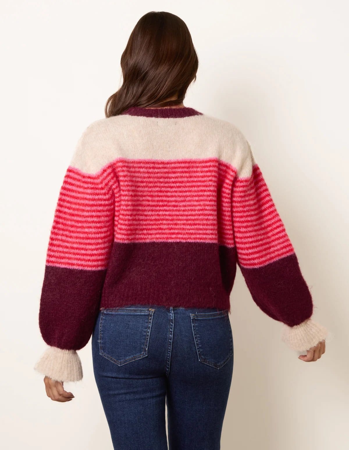 Blue Vanilla Striped Round Neck Knit Jumper - 4