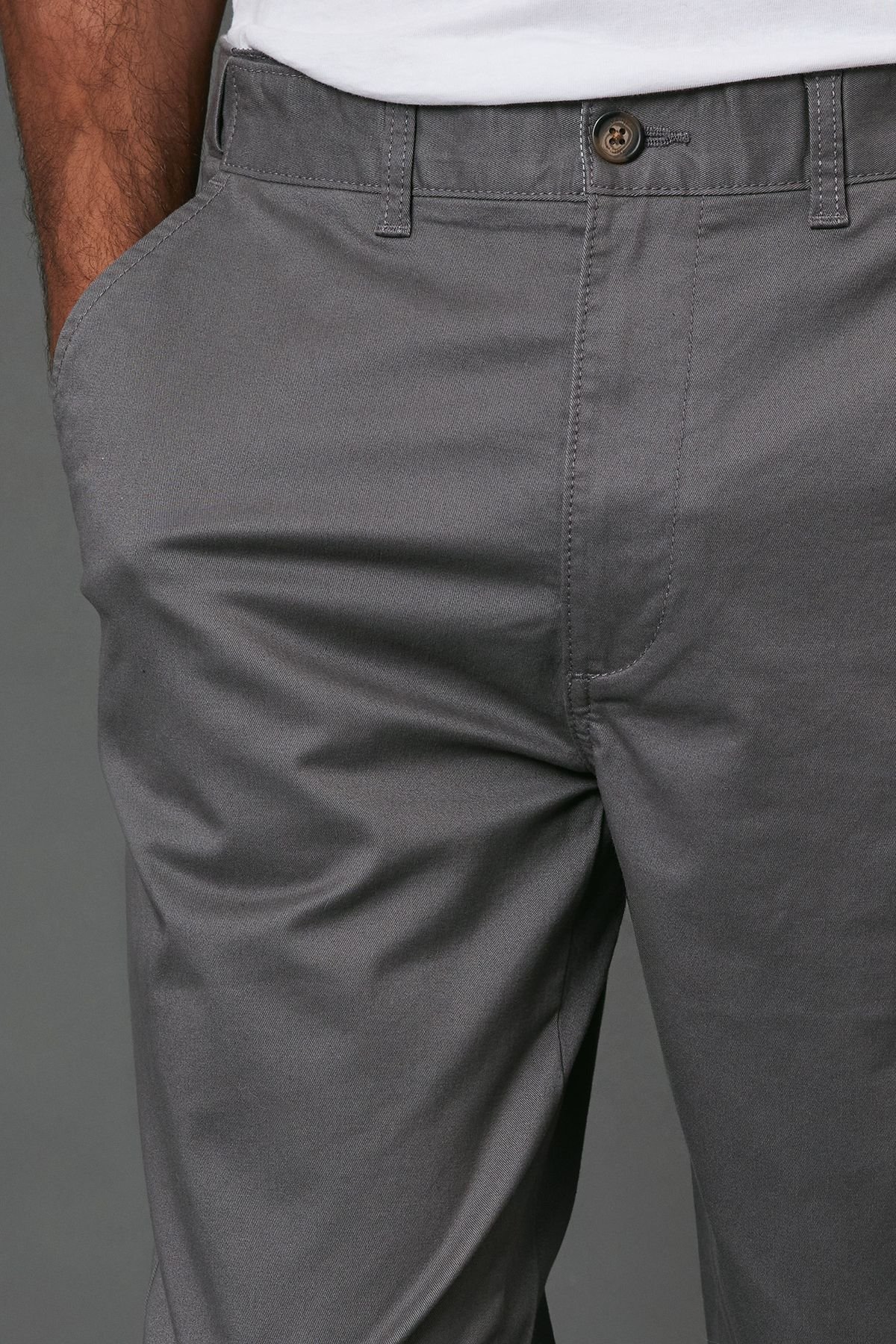 Maine Maine Men's Grey Premium Slim Fit Chino Trouser - 3