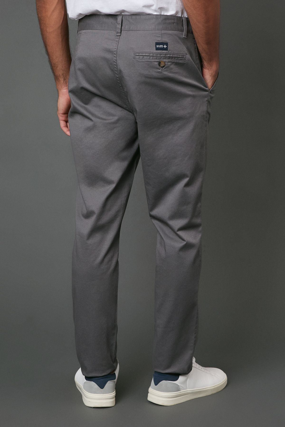 Maine Maine Men's Grey Premium Slim Fit Chino Trouser - 4