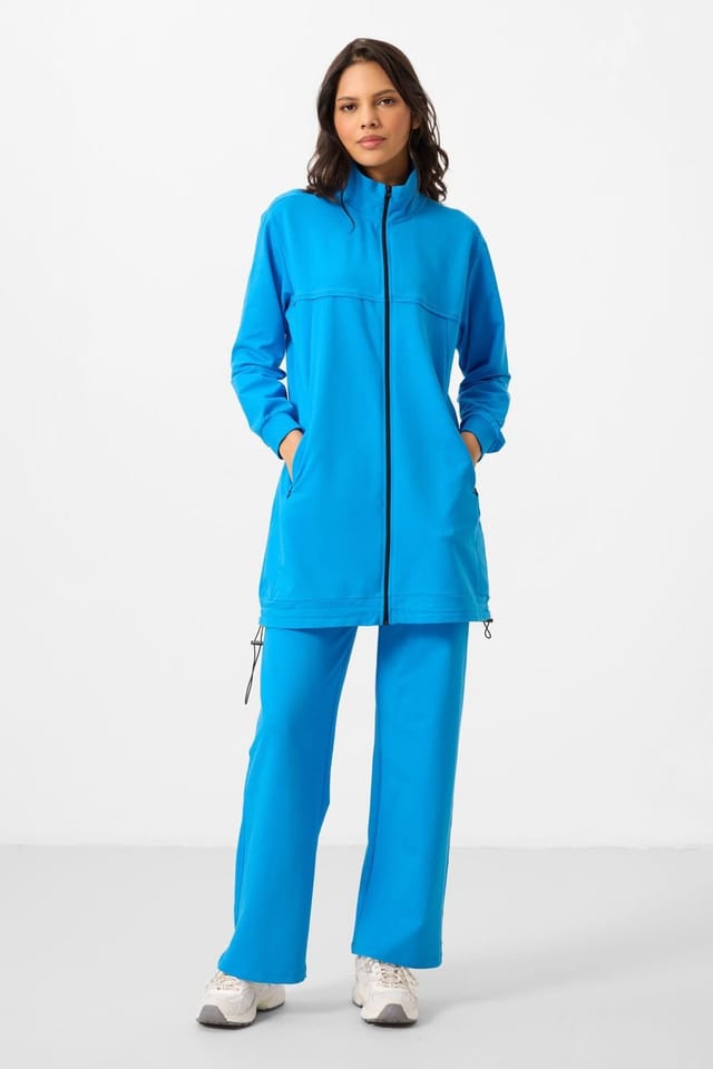 Tommy Life Tommy Life Women's Fleece Tracksuit Set in Bright Blue - 3