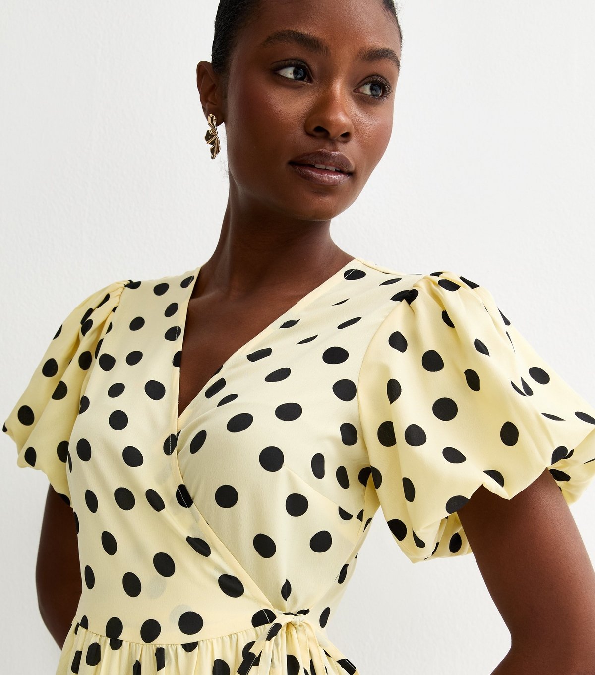 New Look Women's Yellow Crepe Polka Dot Midi Dress New Look - 2