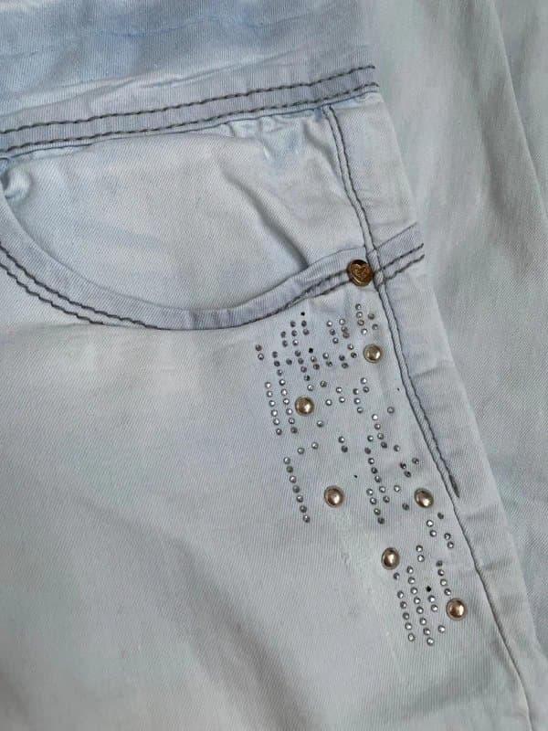 Redseventy y2k 2000s vintage brand flared light blue embellishment sequins beads retro party low rise guess