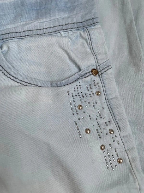 Redseventy y2k 2000s vintage brand flared light blue embellishment sequins beads retro party low rise guess - 1
