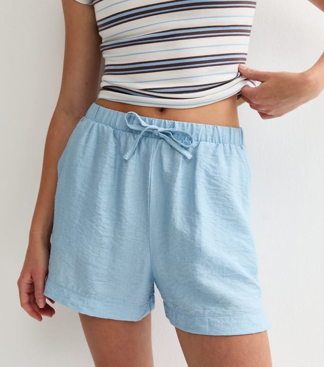 New Look Women's Light Blue Woven Drawstring Shorts New Look - 2