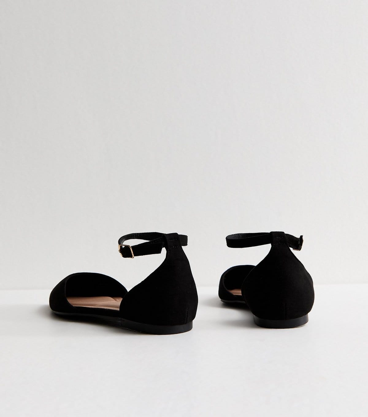 New Look Women's Black Faux Suede Pointed Flats Vegan New Look - 4
