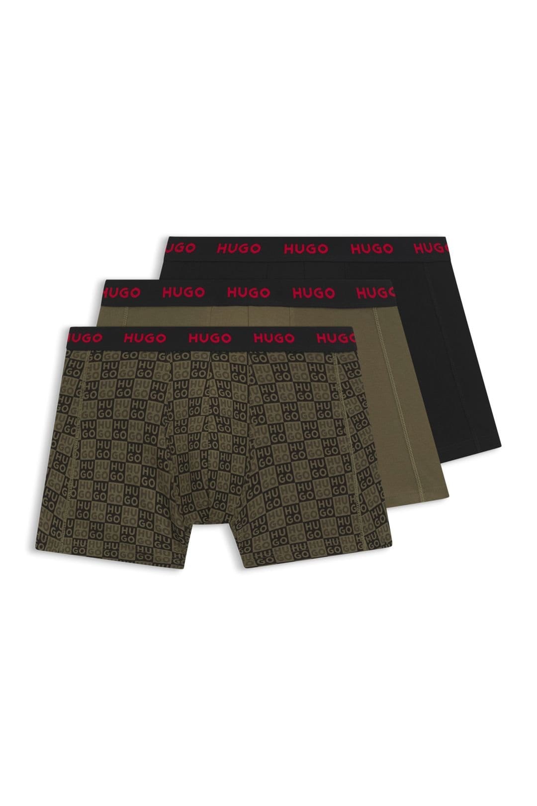 HUGO Men's Boxers Triplet Design Open Green
