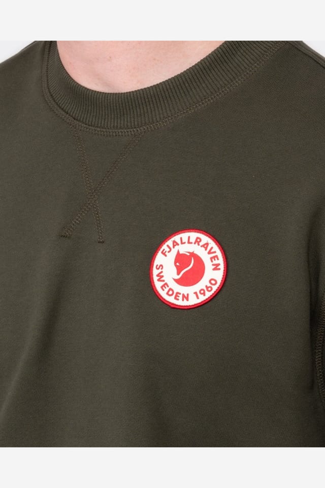 Fjallraven Fjallraven Men's Long Sleeve Crew Neck Logo Detail Sweatshirt in Dark Green - 2