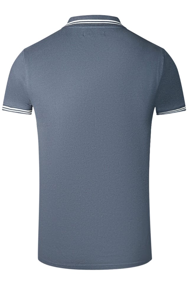 Cavalli Class Cavalli Class Men's Short Sleeve Stretch Fit Polo Shirt in Mid Blue - 2
