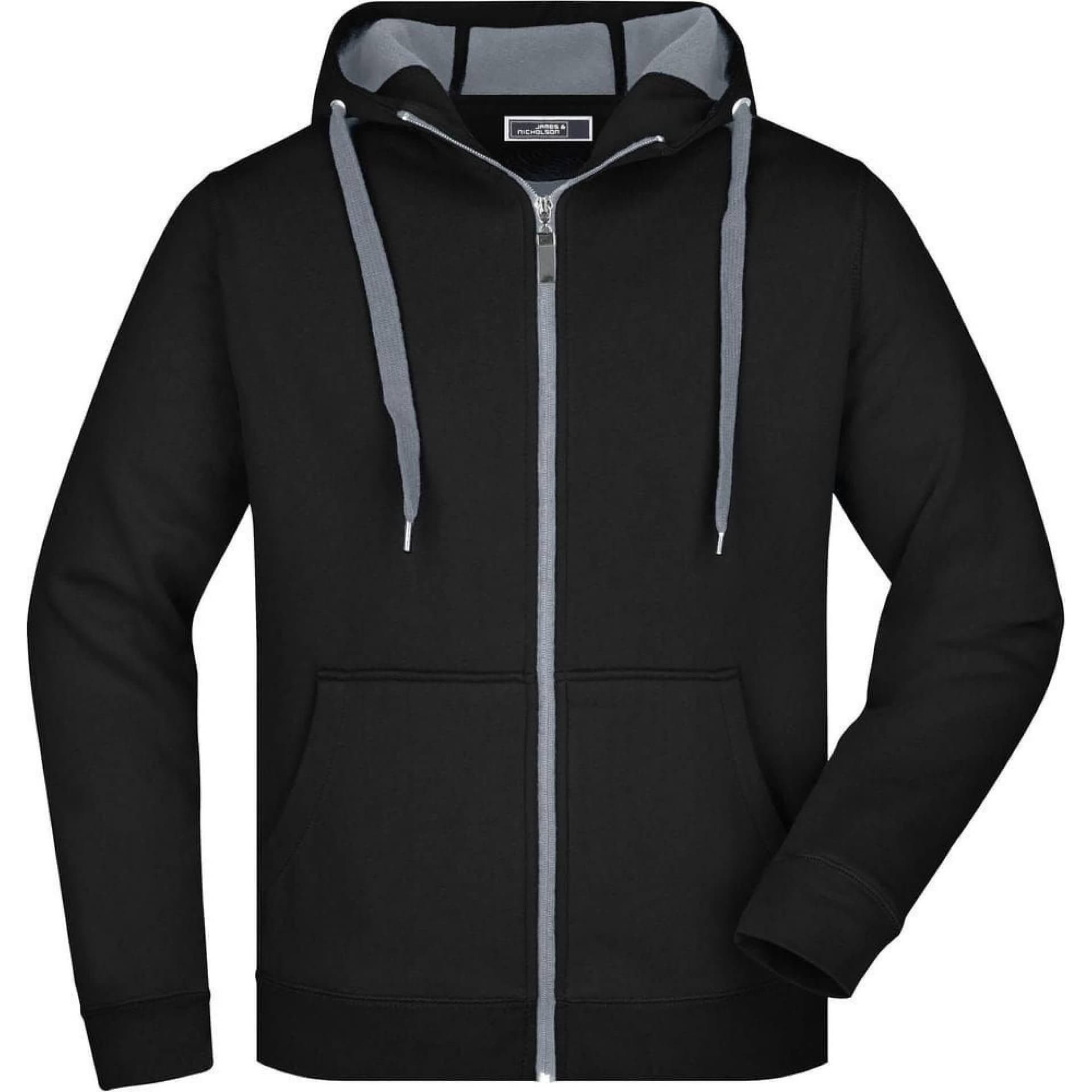 James and Nicholson James and Nicholson Men's Doubleface Full Zip Jacket in Black