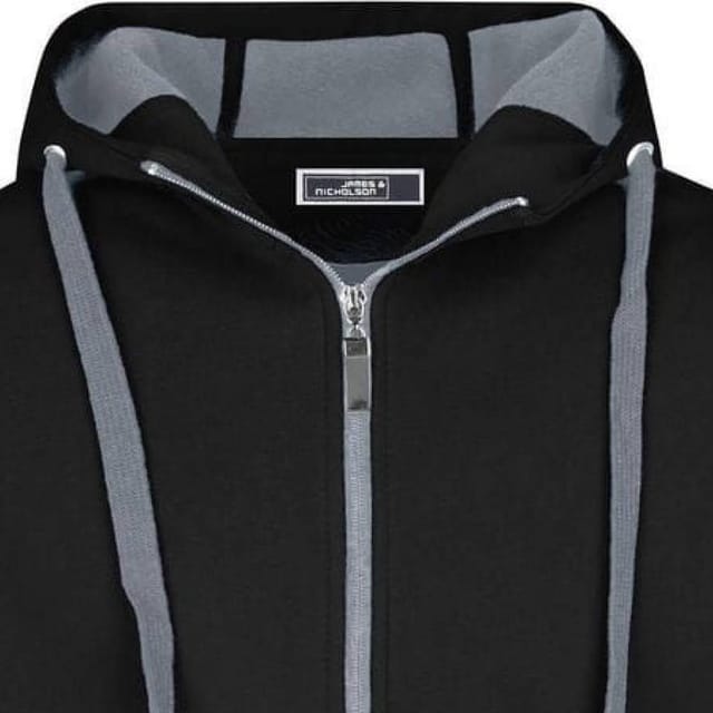 James and Nicholson James and Nicholson Men's Doubleface Full Zip Jacket in Black - 2