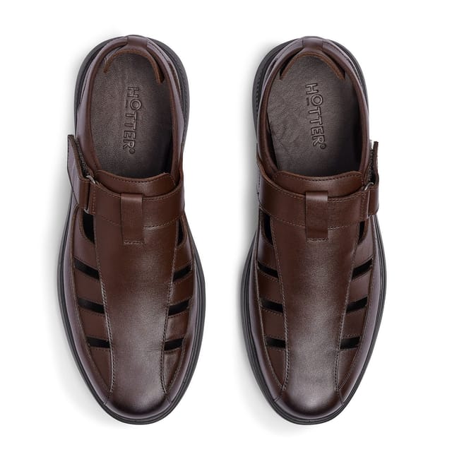 Hotter Hotter Men's Wide Fit 'Marlin' Shoes in Chocolate - 3