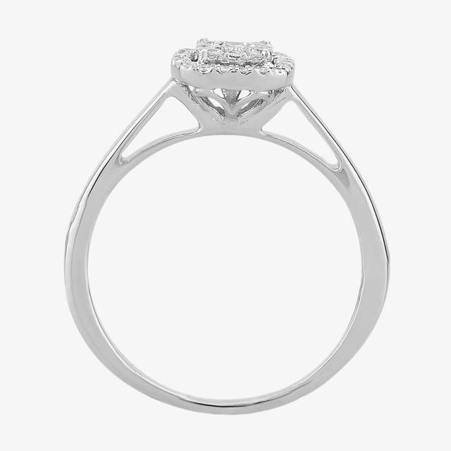 T.H.Baker T.H.Baker Women's 9ct White Gold 0.25ct Diamond Cushion Cluster Ring in Silver - 2
